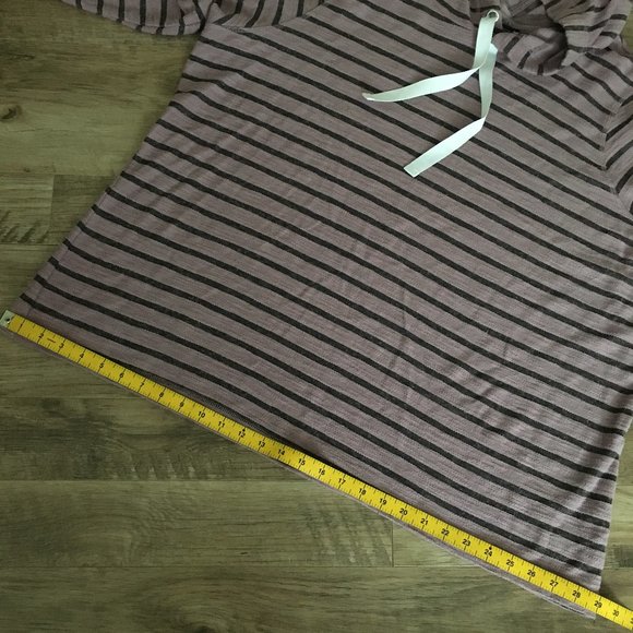 Activezone Mauve and Black Stripe Drawstring Baja Hoodie - Picture 12 of 14